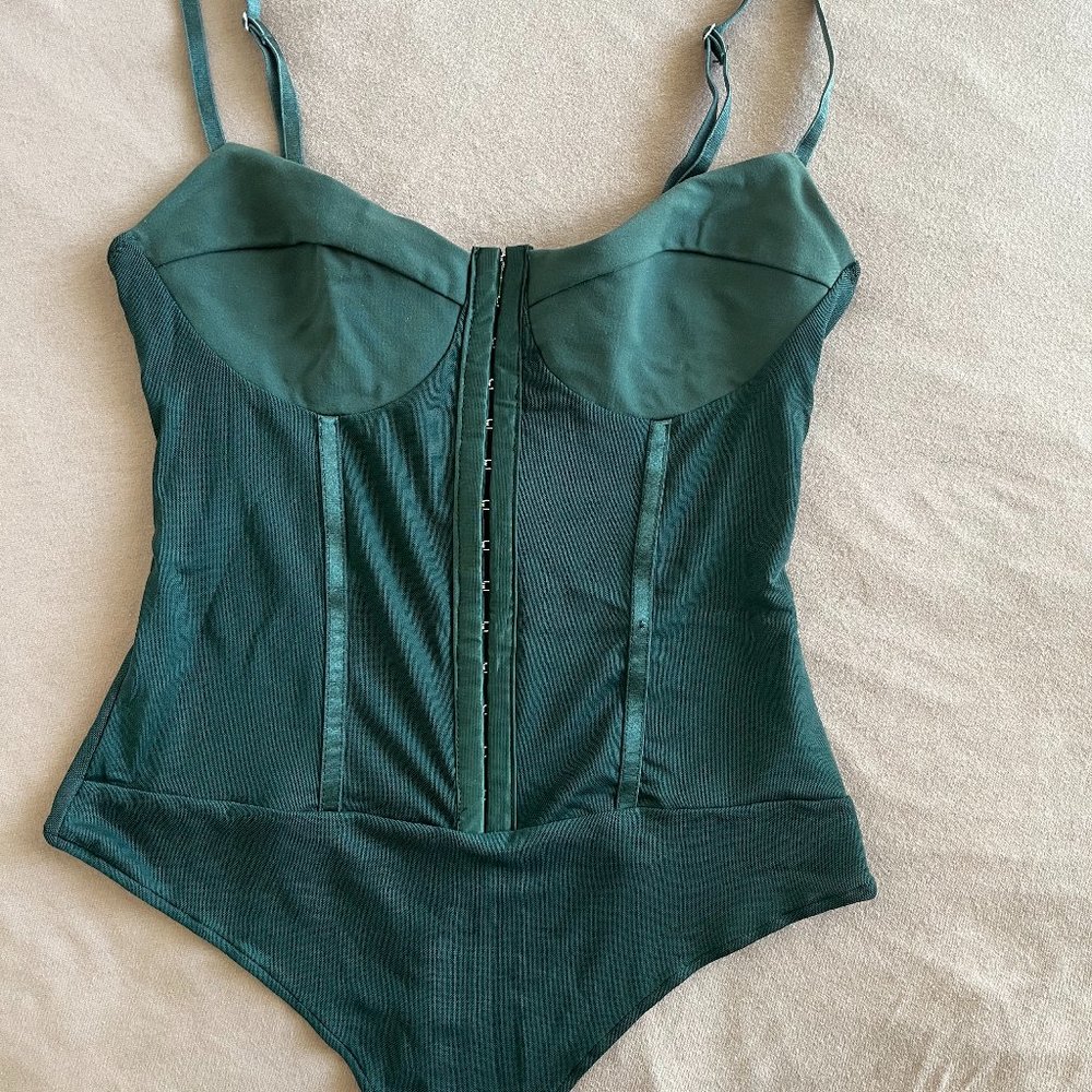 Free People Corset Bodysuit Night Rhythm Green Gables